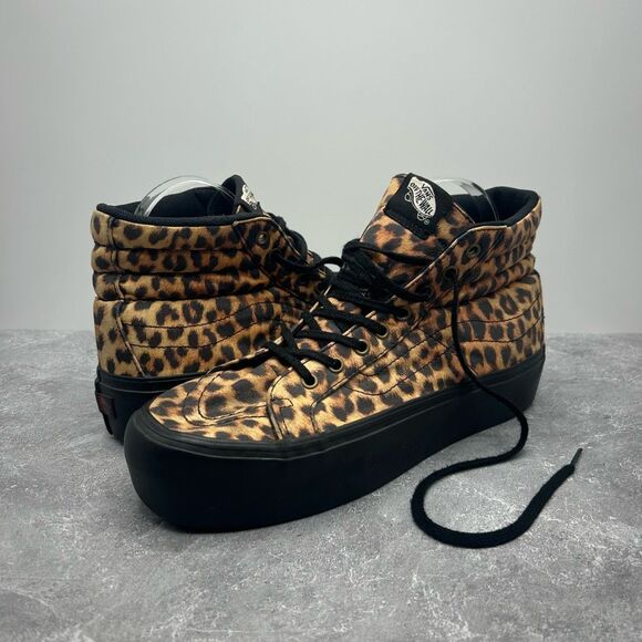 Vans Leopard Print Sk8-Hi Platform Skateboarding Sneaker Size M8 W9.5 Grunge - Picture 2 of 15